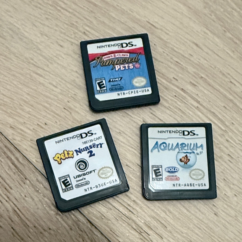 Nintendo 3 games Petz Nursery 2, Pampered Pets, Aquarium play on DS 2DS 3DS XL